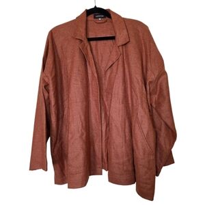 ESKANDAR Burnt Orange Open Front Wool/Cashmere Jacket - Size 0